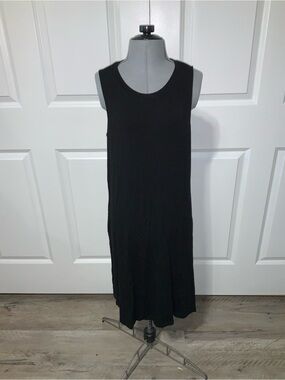 (Bin 20) Time & Tru, navy blue simple midi dress, Size M